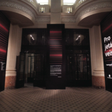 Museography of the “Projectables” Exhibition at the Santander Cultural. Photograph: Eduardo Seidl. Museografia de la muestra “Proyectables” en el Santander Cultural. Foto Eduardo Seidl