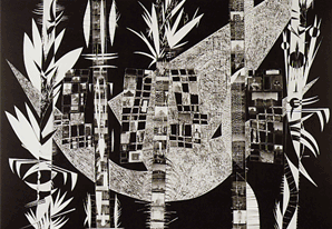 Maria Martinez-Canas, Ciudad Jungla (Serie Negra) (City Jungle [Black Series]) 1990 Gelatin silver print 40-3/4 x 57-3/4 inches, edition 1/2