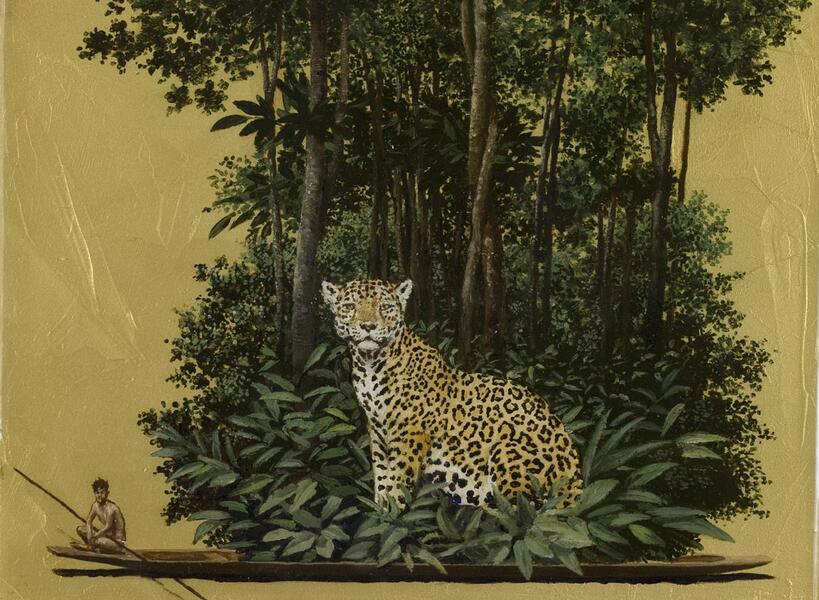 Pedro Ruiz,  Tigre mariposa, 2009, acrilico y resina sobre madera, 20 x 30 cm.