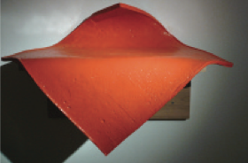 Soft Orange Painting, 2008-09. Acrylic paint on canvas, stretched out, 25 1⁄2 x 24 x 1 in. Photograph: Natasha Perdomo. Pintura acrílica sobre lienzo, plana. 64,7 x 61 x 2,54 cm. Foto: Natasha Perdomo.