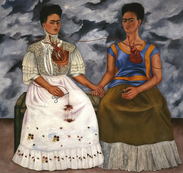 "Las dos Fridas", Frida Khalo. Pintura al oleo, 1939