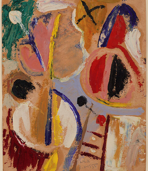 Esteban Lisa, Playing with Lines and Colors, November 7, 1955 Oil on paper 29 x 23 cm