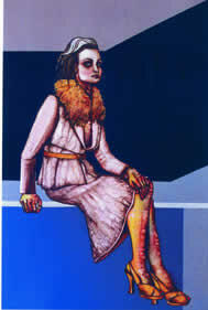 "En silencio", 180 x 120 cm, técnica mixta, año 2000.