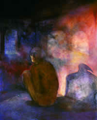 "Paranoia 2001", óleo sobre tela, 64" x 47", 2001