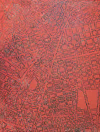 GUILLERMO KUITCA, "Map os Thorns", Oleo sobre tela, 190 x 147 cm
