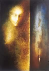 "Quietud de péndulo IV" Oleo sobre tela, 130 x 89 cm., 2000