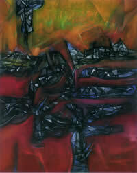 "Tuyel n° 45" - óleo/mixto sobre lienzo, 55" x 44", 2002.