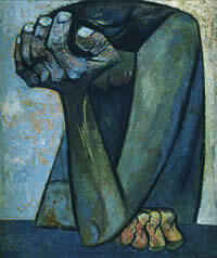 Eduardo Kingman (Ecuador) "Depressed Woman", 1964, Oil on canvas, 301/2 x 263/4 in.