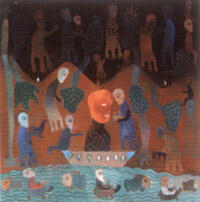 Manuel Mendive, Sin Titulo, 1999, óleo sobre tela, 121 x 121 cm.