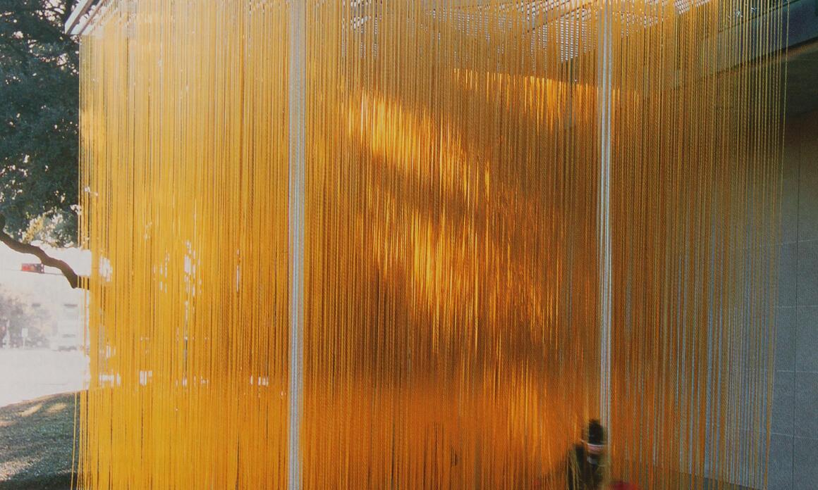 Jesus Rafael Soto/ Penetrable, 1990. Hierro, aluminio, tiras de plastico/Steel, aluminum, plastic hoeses; 200 x 200 in; Coleccione Patricia Phelps de Cisneros, 1998;84; copyright Jesus Rafael Soto Estate