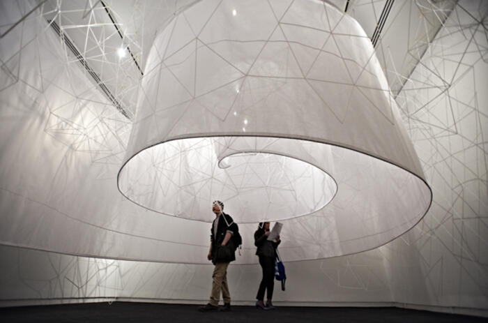 A view of Castañeda's installation (photo by Arturo Sanchez for the Americas Society) A view of Castañeda's installation (photo by Arturo Sanchez for the Americas Society)