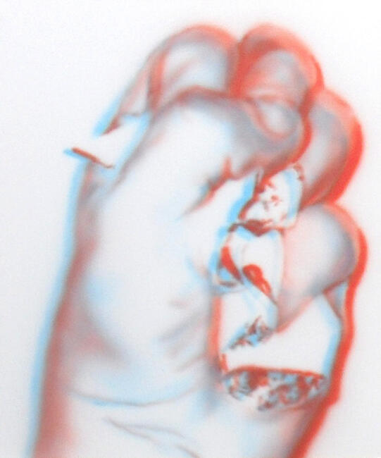 3D Hand 60 x 40 cm acrylic on canvas