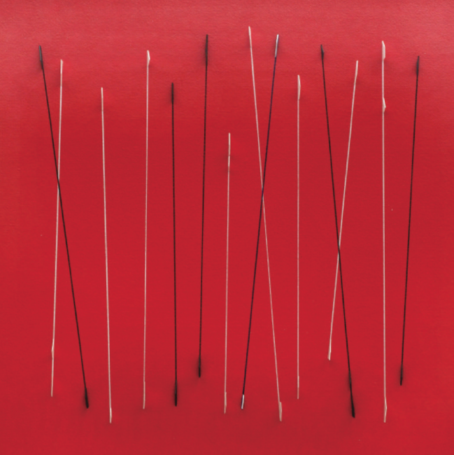 Free Compositions Series, 2010. Mixed media on canvas glued onto cardboard, 11.8 x 11.8 in. Serie Composiciones Libres, 2010. Técnica mixta sobre lienzo pegado a cartón, 30 x 30 cm.