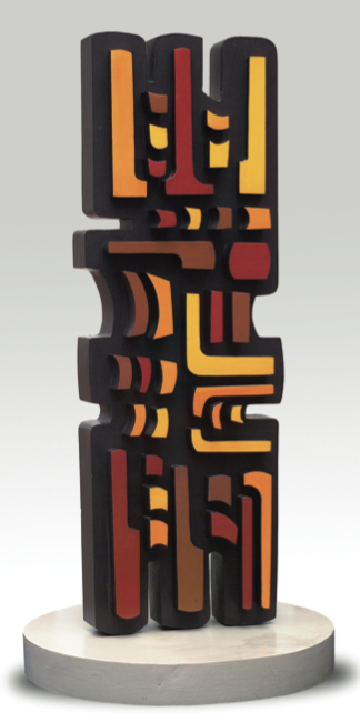 South America, 1991. Painted Wood. 35.1 x 10.92 x 5.85 in. América del Sur, 1991. Pintura sobre madera. 90 x 28 x 15 cm