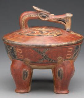 Quadruped Vessel with Peccary Feet and a Lid with a Bird-and-Fish Handle