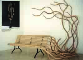 Spaghetti bench/Banco spaghetti. Series/serie “Spaghetti wall”, 2006. Wood, steel, 496 x 69.3 x 1668.5 in. Madera y acero, 1260 x 176 x 4238 cm. Private collection/Colección privada.
