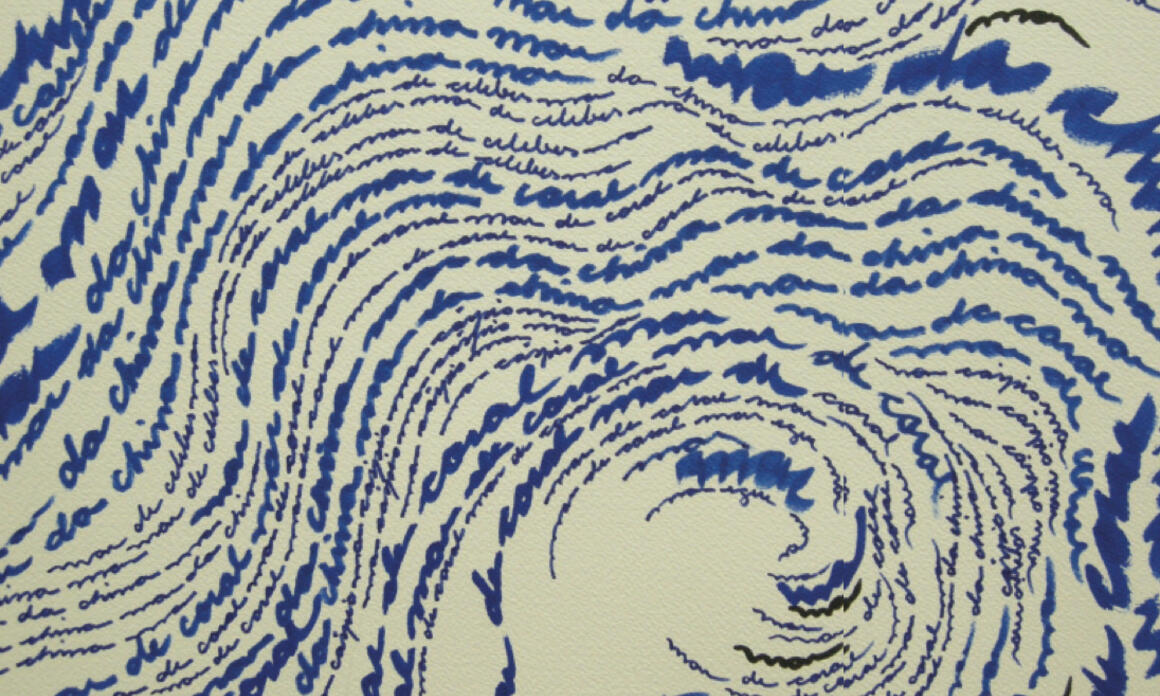 Mares, 2009 (detail). Seas, 2009 (detalle). Names of the seas drawn onpaper.Nombresdelos mares dibujados sobre papel. Courtesy /Cortesía baró galeria