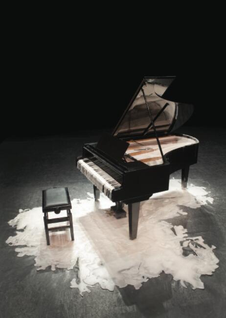 Tatiana Blass. Half of the Speech on the Ground - Deaf Piano, 2010. Still/Foto de escena. Courtesy/Cortesía: Galeria Millan, São Paulo.
