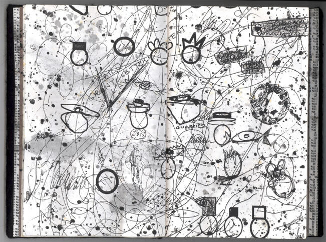 César Trasobares, drawing/dibujo. RINGHEAD (Exorcism from Style)  HUMAN RITES - Bass Museum of Art, 2010