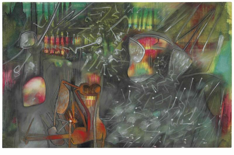 CHRISTIE'S IMAGES LTD. 2010. Matta (Chilean 1911-2002) S'Enroséer oil on canvas 51 x 80 1/8 in. (130 x 203.5 cm.) Painted in 1956. Estimate: 250,000 - 350,000 U.S. dollars Price Realized: 866,500 U.S. dollars 