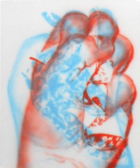 Binocular rivalry Hands 60 x 40 cm acrylic on canvas