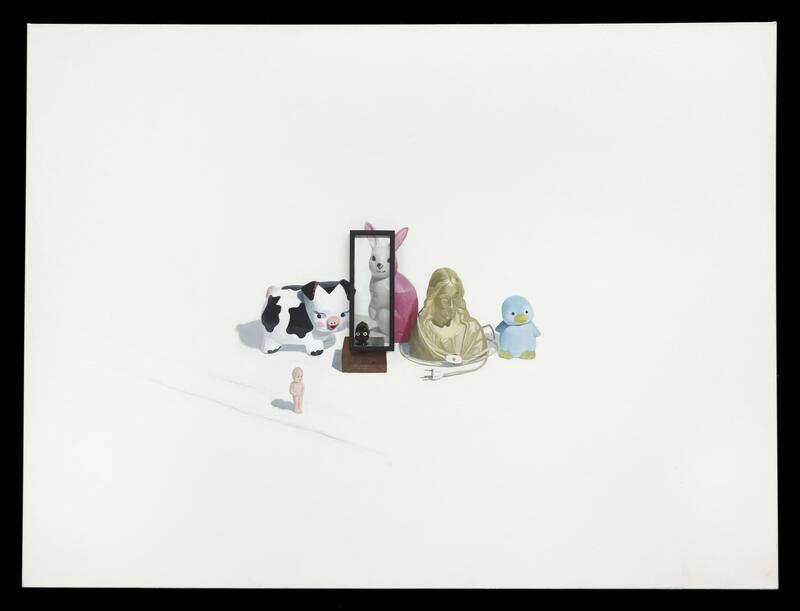 Liliana Porter, Argentinean, born 1941 Them 1996 Acrylic, black and white print and wood frame on canvas Literal Collection © Liliana Porter Liliana Porter, Argentinean, born 1941 Them 1996 Acrylic, black and white print and wood frame on canvas Literal Collection © Liliana Porter