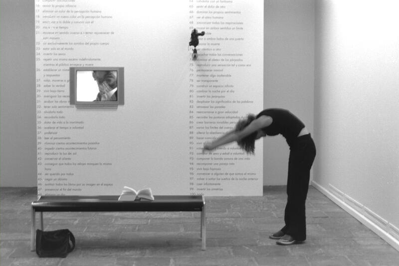 100 obras de arte imposibles, 2001 Lista de 100 frases en vinilo Dimensiones variables Colección MUSAC