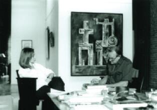 Cecilia de Torres and Gonzalo Fonseca at the gallery, 1994. Cecilia de Torres y Gonzalo Fonseca en la galería, 1994. .Photos Courtesy of Cecilia de Torres, Ltd.