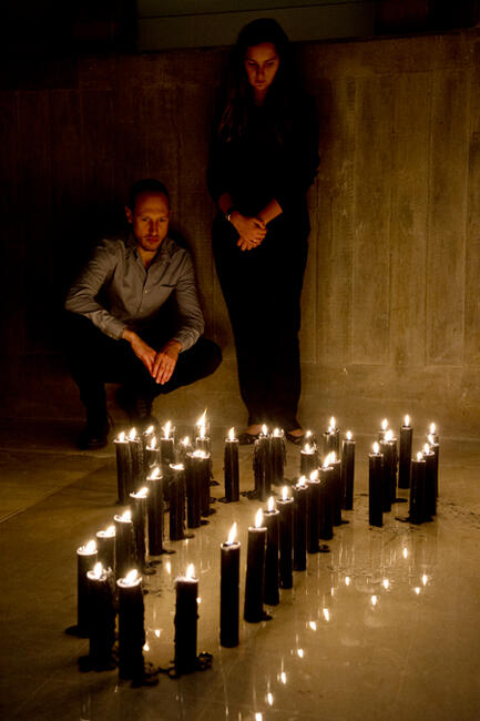 Installation view of Ana Mendieta, Ñañigo Burial, 1976/2013 at ‘Ana Mendieta