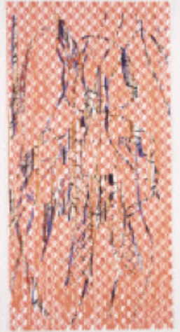 # 24 BB5, 2006. Collage on paper, 102 x 48.5 in. Mixta collage sobre papel 250,2 x 123,2 cm. Courtesy/Cortesía Sala TAC Trasnocho Cultural, Caracas.