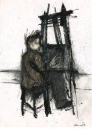 Taller de mi padre, 2009. Ink, graphite and color pencil on paper, 16.5 x 11.8 in. Tinta, grafito y lápiz color s/papel, 42 x 30 cm. Courtesy/Cortesía Maggio Boutique, Buenos Aires.