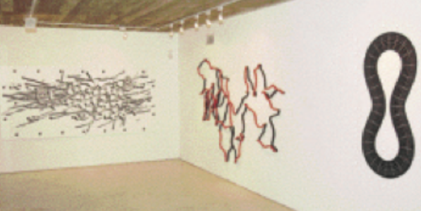 Exhibition/Exposición Pablo Siquier, Beto de Volder y Lucio Dorr. Courtesy/Cortesía Galería del Paseo, Manantiales.