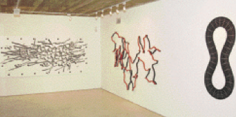 Exhibition/Exposición Pablo Siquier, Beto de Volder y Lucio Dorr. Courtesy/Cortesía Galería del Paseo, Manantiales.