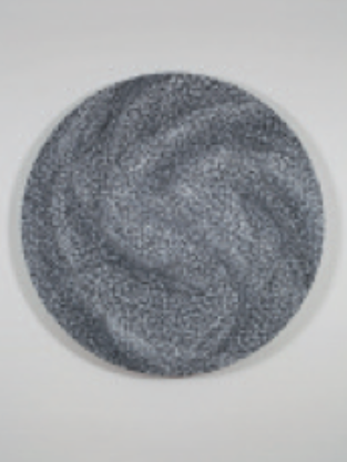 Grey Tondo, 2009. Acrylic on canvas, 48 in. Acrílico sobre tela, 122 cm. Courtesy/Cortesía Galería Petrus