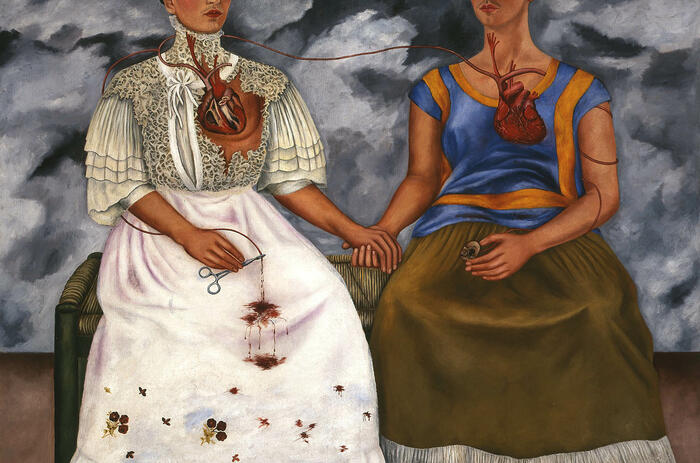 "Las dos Fridas", Frida Khalo. Pintura al oleo, 1939