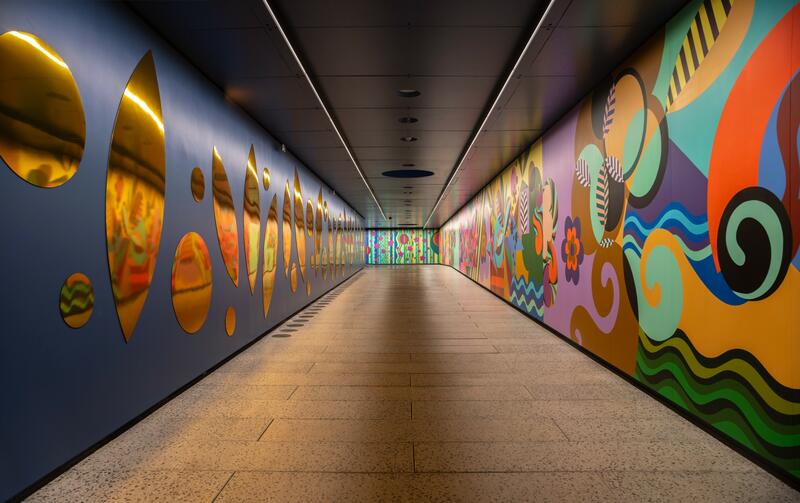 INSIDE MASP'S NEW UNDERGROUND PASSAGEWAY: 98 METERS OF BEATRIZ MILHAZES
