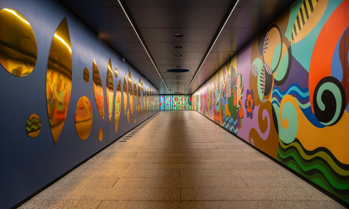 INSIDE MASP'S NEW UNDERGROUND PASSAGEWAY: 98 METERS OF BEATRIZ MILHAZES