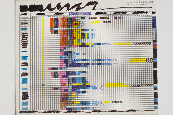Montez Magno, Cromossons, 1994 / Felt pen on paper/ 12 x 14 in