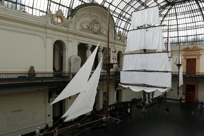 Latin American immigrants sing La Marseillaise at the National Fine Arts Museum in Chile