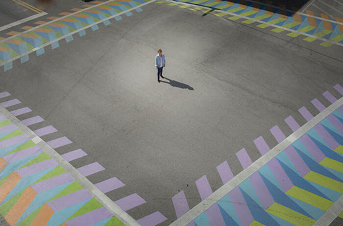 Carlos Cruz-Diez installation in Coral Gables