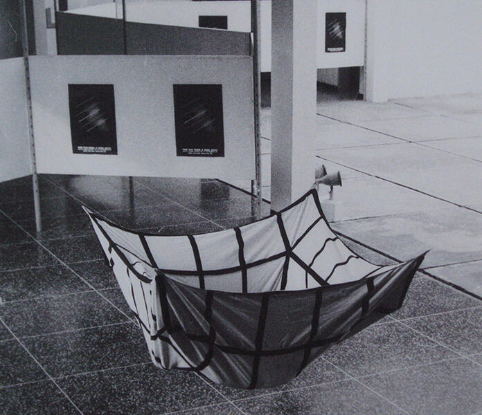 Untitled (Circunstancial), 1971.  Installation view / vista de exhibición. National Young Artists Salon, Casa de la Cultura, Maracay, 1971 