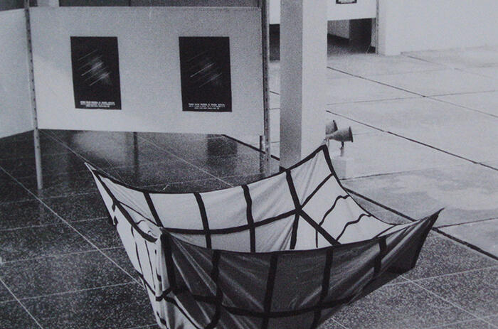Untitled (Circunstancial), 1971.  Installation view / vista de exhibición. National Young Artists Salon, Casa de la Cultura, Maracay, 1971 