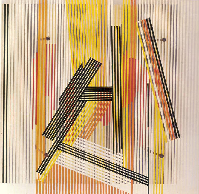 Jesús Soto, Kinetic structure of geometric elements. 1956. One of the first pieces made in Plexiglas. / Estructura cinética de elementos geométricos. 1956. De las primeras piezas desarrolladas en plexiglás