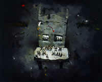 "La terraza", acrílico s/tela, 132 x 162.5 cm.