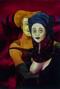 "Amantes" óleo sobre tela, 1 x 1, 2001
