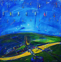 "El Cielo de Luján", acrílico sobre tela, 150 x 150, 1996/7