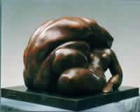 "Lovers Embracing", bronce y pátina, 1988, H 7.16"