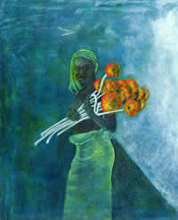 "Sentimientos", técnica mixta sobre tela, 100 x 80 cm