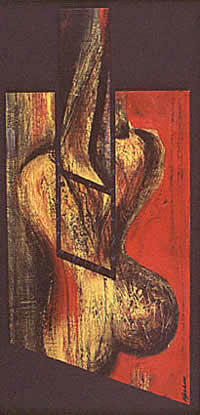 "Chico cuerdo", 23" x 32",  tecnica mixta.