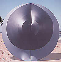 "Lunar VI", 6' x 6' , acrílico sobre tela tensada en madera, 2000.